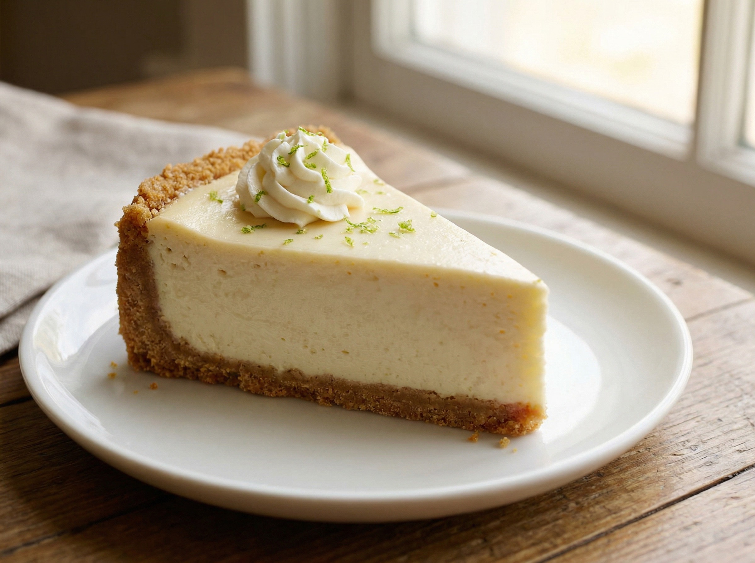 Key Lime Pie cheesecake cross-section