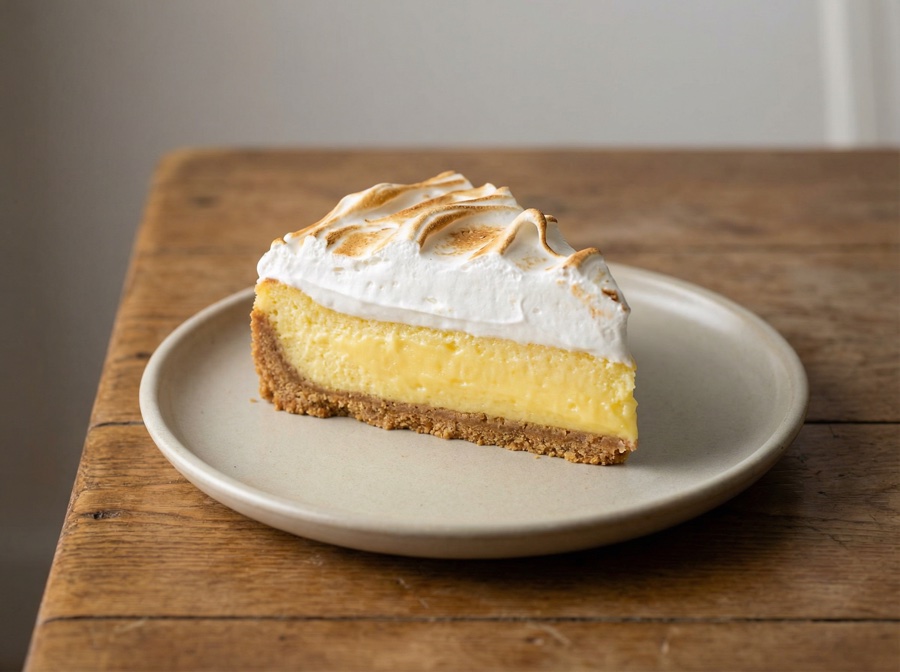 Lemon Meringue cheesecake cross-section