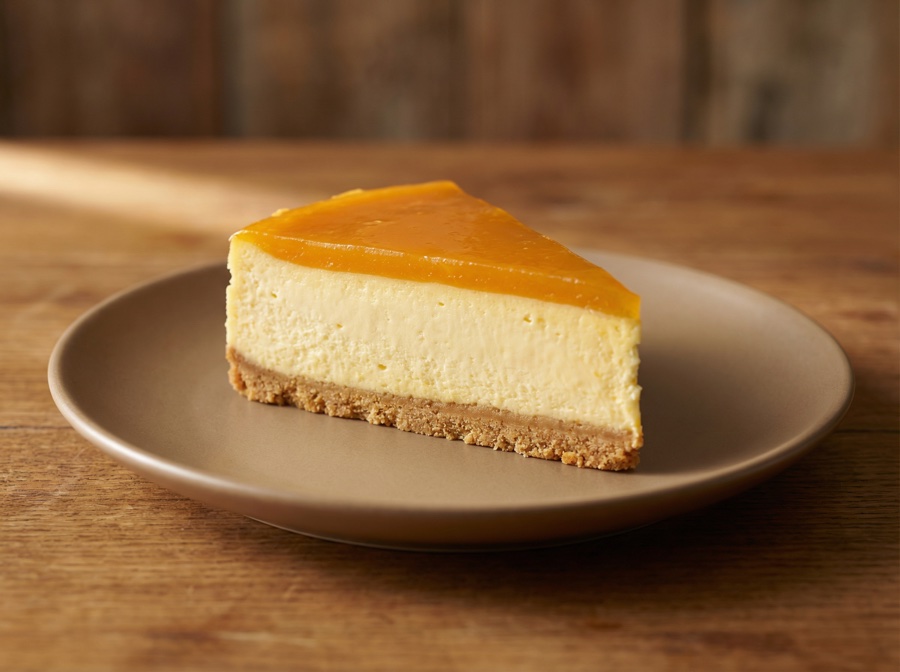 Passion Fruit cheesecake cross-section