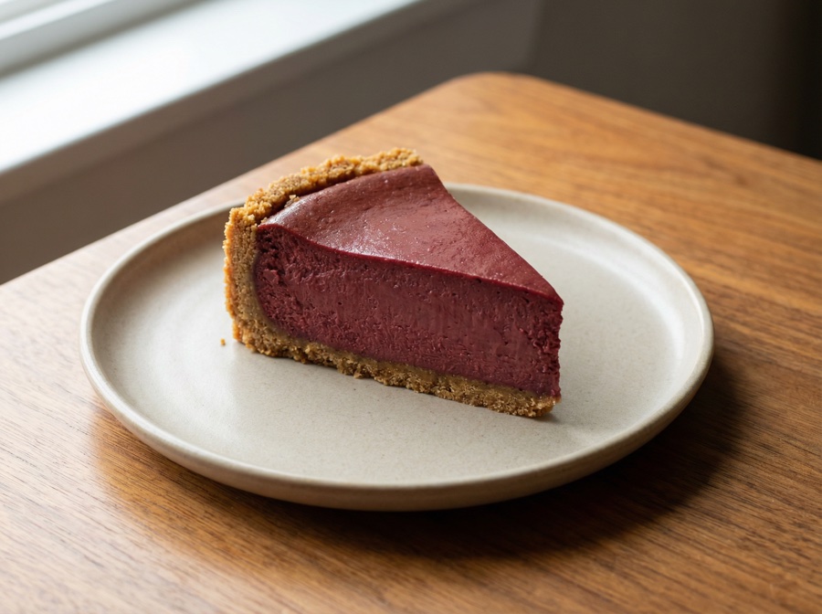 Red Wine cheesecake cross-section