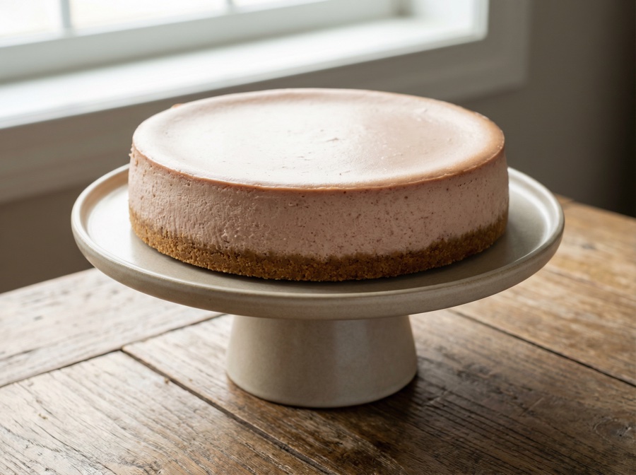 Red Wine cheesecake — whole cake, top view