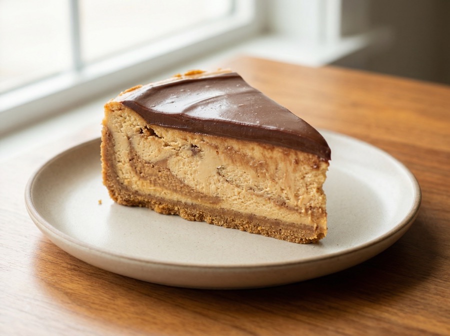 "Reese's" Peanut Butter cheesecake cross-section