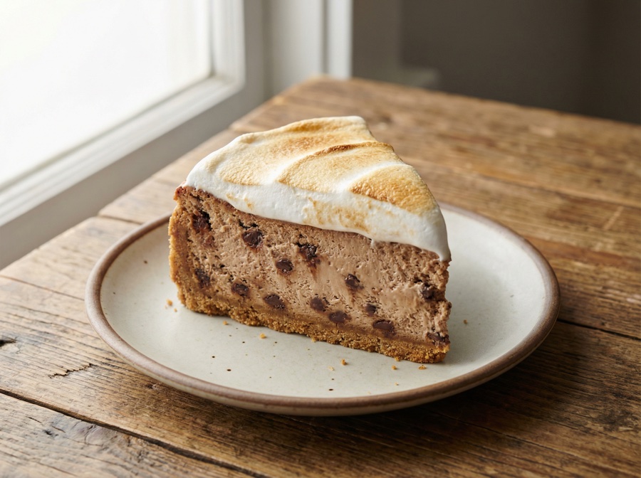 S'mores cheesecake cross-section